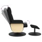 vidaXL Sillón reclinable con reposapiés tela negro vidaXL Sillón reclinable con reposapiés tela negro