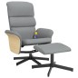 vidaXL Sillón reclinable de masaje con reposapiés tela gris claro vidaXL Sillón reclinable de masaje con reposapiés tela gris claro