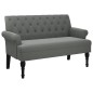 vidaXL Banco con respaldo tela gris oscuro 120x62x75,5 cm