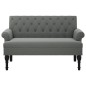 vidaXL Banco con respaldo tela gris oscuro 120x62x75,5 cm