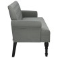 vidaXL Banco con respaldo tela gris oscuro 120x62x75,5 cm