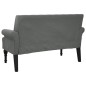 vidaXL Banco con respaldo tela gris oscuro 120x62x75,5 cm