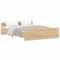 vidaXL Estructura de cama con cabecero piecero roble Sonoma 140x200 cm vidaXL Estructura de cama con cabecero piecero roble Sonoma 140x200 cm
