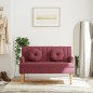 vidaXL Banco con cojines tela rojo tinto 113x64,5x75,5 cm vidaXL Banco con cojines tela rojo tinto 113x64,5x75,5 cm