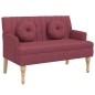 vidaXL Banco con cojines tela rojo tinto 113x64,5x75,5 cm vidaXL Banco con cojines tela rojo tinto 113x64,5x75,5 cm