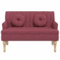 vidaXL Banco con cojines tela rojo tinto 113x64,5x75,5 cm vidaXL Banco con cojines tela rojo tinto 113x64,5x75,5 cm