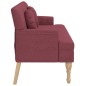vidaXL Banco con cojines tela rojo tinto 113x64,5x75,5 cm vidaXL Banco con cojines tela rojo tinto 113x64,5x75,5 cm