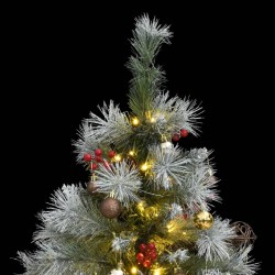 vidaXL Árbol Navidad artificial con bisagras 150 LED y bolas 120 cm