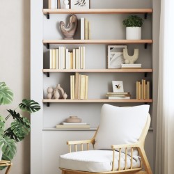vidaXL Estante de pared madera maciza de haya 100x20x2,5 cm