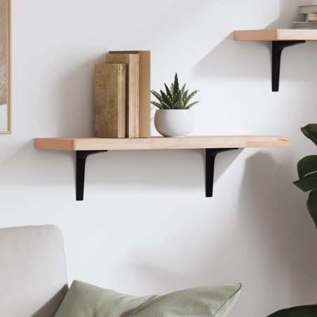 vidaXL Estante de pared madera maciza de haya 60x20x2,5 cm