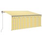 vidaXL Toldo automático retráctil con persiana amarillo blanco 3x2,5m vidaXL Toldo automático retráctil con persiana amarillo blanco 3x2,5m
