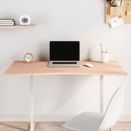 vidaXL Tablero de escritorio madera maciza de haya 110x(55-60)x1,5 cm