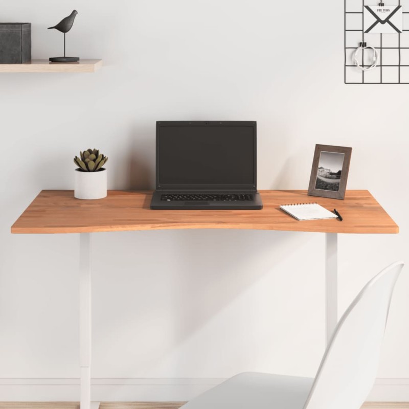vidaXL Tablero de escritorio madera maciza de haya 100x(45-50)x1,5 cm