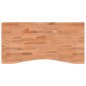vidaXL Tablero de escritorio madera maciza de haya 100x(45-50)x1,5 cm