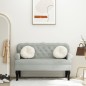 vidaXL Banco con respaldo terciopelo gris claro 119,5x64,5x75 cm vidaXL Banco con respaldo terciopelo gris claro 119,5x64,5x75 cm
