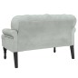 vidaXL Banco con respaldo terciopelo gris claro 119,5x64,5x75 cm vidaXL Banco con respaldo terciopelo gris claro 119,5x64,5x75 cm
