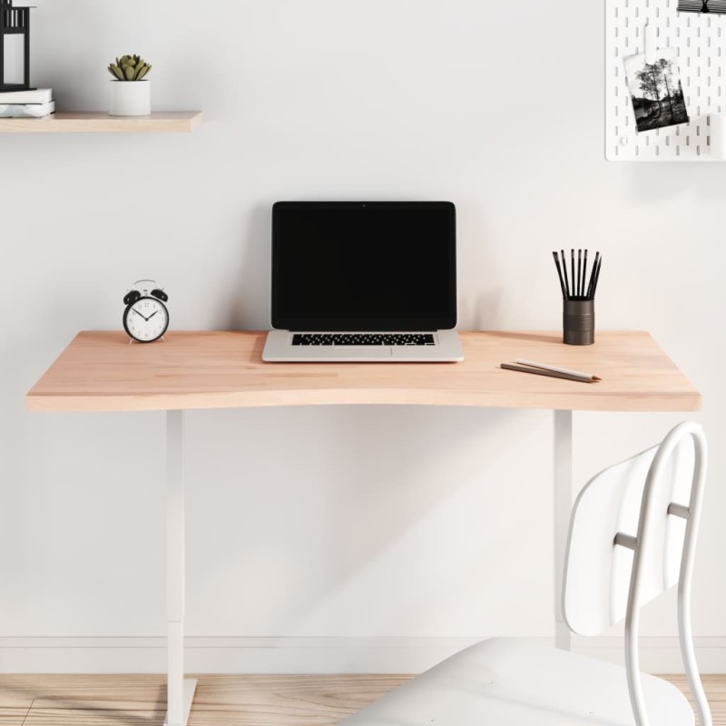 vidaXL Tablero de escritorio madera maciza de haya 110x(50-55)x2,5 cm