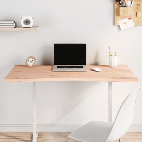 vidaXL Tablero de escritorio madera maciza de haya 110x(55-60)x2,5 cm