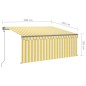 vidaXL Toldo automático retráctil con persiana amarillo blanco 3x2,5m vidaXL Toldo automático retráctil con persiana amarillo blanco 3x2,5m