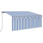 vidaXL Toldo retráctil manual con persiana azul y blanco 3x2,5 m vidaXL Toldo retráctil manual con persiana azul y blanco 3x2,5 m
