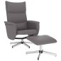 vidaXL Sillón reclinable con reposapiés cuero sintético gris vidaXL Sillón reclinable con reposapiés cuero sintético gris