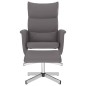 vidaXL Sillón reclinable con reposapiés cuero sintético gris vidaXL Sillón reclinable con reposapiés cuero sintético gris