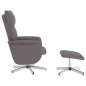 vidaXL Sillón reclinable con reposapiés cuero sintético gris vidaXL Sillón reclinable con reposapiés cuero sintético gris