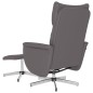 vidaXL Sillón reclinable con reposapiés cuero sintético gris vidaXL Sillón reclinable con reposapiés cuero sintético gris