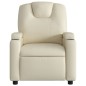 vidaXL Sillón reclinable de masaje cuero sintético crema