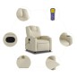 vidaXL Sillón reclinable de masaje cuero sintético crema