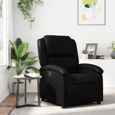 vidaXL Sillón reclinable de cuero sintético negro