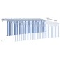 vidaXL Toldo automático retráctil con persiana azul y blanco 4x3 m vidaXL Toldo automático retráctil con persiana azul y blanco 4x3 m