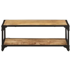 vidaXL Mesa de centro de madera maciza de mango rugosa 90x45x35 cm