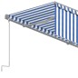 vidaXL Toldo automático retráctil con persiana azul y blanco 4x3 m vidaXL Toldo automático retráctil con persiana azul y blanco 4x3 m
