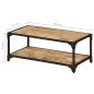 vidaXL Mesa de centro de madera maciza de mango rugosa 90x45x35 cm vidaXL Mesa de centro de madera maciza de mango rugosa 90x45x35 cm