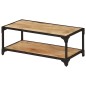 vidaXL Mesa de centro de madera maciza de mango rugosa 90x45x35 cm vidaXL Mesa de centro de madera maciza de mango rugosa 90x45x35 cm