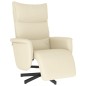 vidaXL Sillón reclinable con reposapiés cuero sintético color crema vidaXL Sillón reclinable con reposapiés cuero sintético color crema
