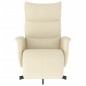 vidaXL Sillón reclinable con reposapiés cuero sintético color crema vidaXL Sillón reclinable con reposapiés cuero sintético color crema