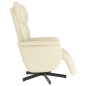 vidaXL Sillón reclinable con reposapiés cuero sintético color crema vidaXL Sillón reclinable con reposapiés cuero sintético color crema