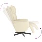 vidaXL Sillón reclinable con reposapiés cuero sintético color crema vidaXL Sillón reclinable con reposapiés cuero sintético color crema
