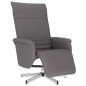 vidaXL Sillón reclinable con reposapiés cuero sintético gris vidaXL Sillón reclinable con reposapiés cuero sintético gris
