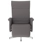 vidaXL Sillón reclinable con reposapiés cuero sintético gris vidaXL Sillón reclinable con reposapiés cuero sintético gris
