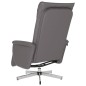 vidaXL Sillón reclinable con reposapiés cuero sintético gris vidaXL Sillón reclinable con reposapiés cuero sintético gris