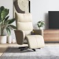 vidaXL Sillón reclinable masaje con reposapiés cuero sintético crema vidaXL Sillón reclinable masaje con reposapiés cuero sintético crema