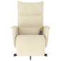 vidaXL Sillón reclinable masaje con reposapiés cuero sintético crema vidaXL Sillón reclinable masaje con reposapiés cuero sintético crema
