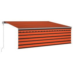 vidaXL Toldo automático retráctil con persiana 4x3 m naranja y marrón  