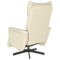 vidaXL Sillón reclinable masaje con reposapiés cuero sintético crema vidaXL Sillón reclinable masaje con reposapiés cuero sintético crema