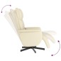 vidaXL Sillón reclinable masaje con reposapiés cuero sintético crema vidaXL Sillón reclinable masaje con reposapiés cuero sintético crema