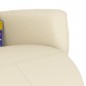 vidaXL Sillón reclinable masaje con reposapiés cuero sintético crema vidaXL Sillón reclinable masaje con reposapiés cuero sintético crema