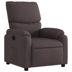 vidaXL Sillón reclinable de tela marrón oscuro